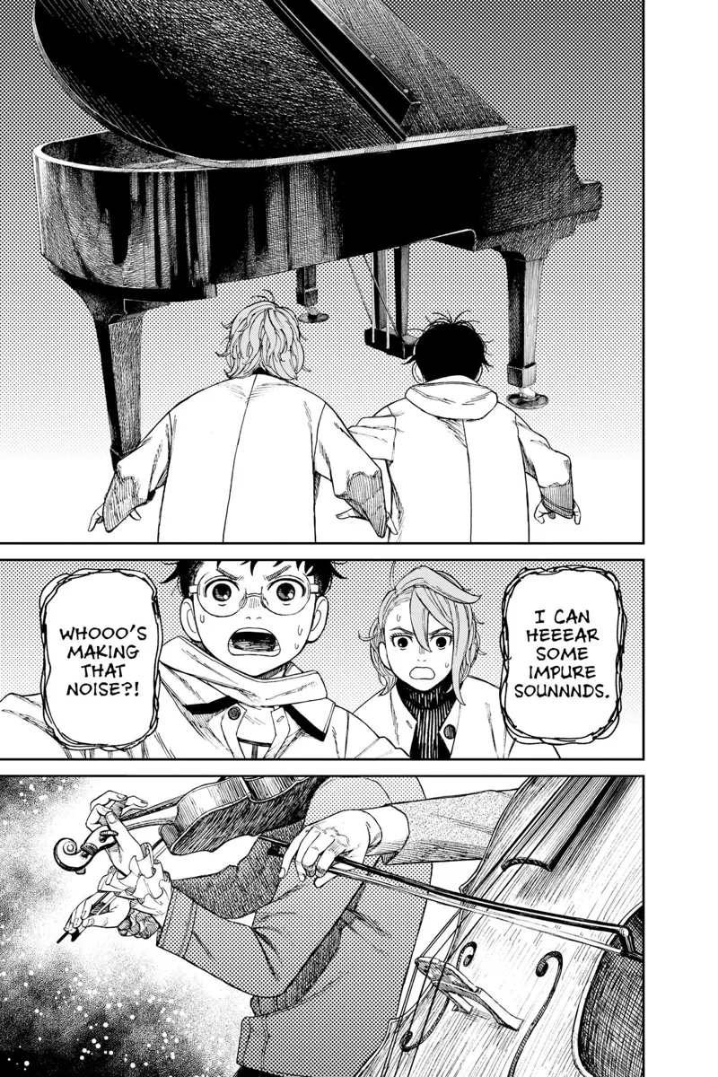 Okarun and Aira suddenly notice individuals holding musical instruments appear.