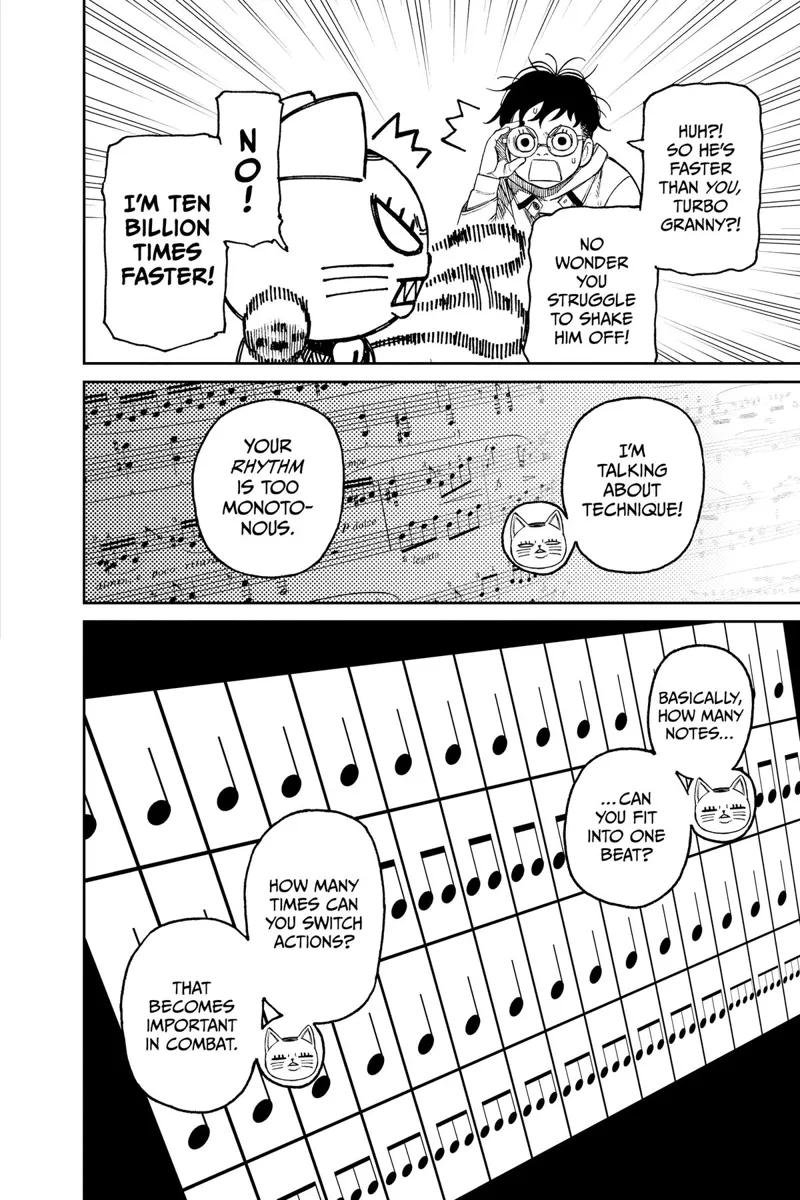 Turbo Granny explains more about combo attacks between Okarun and Evil Eye.