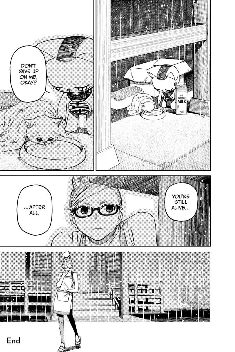 Grandma sees Turbo Granny feeding milk to the abandoned kitten she rescued from the field.