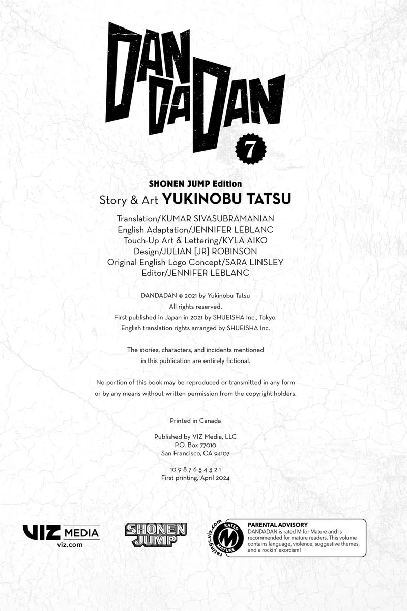 Dandadan publisher details.