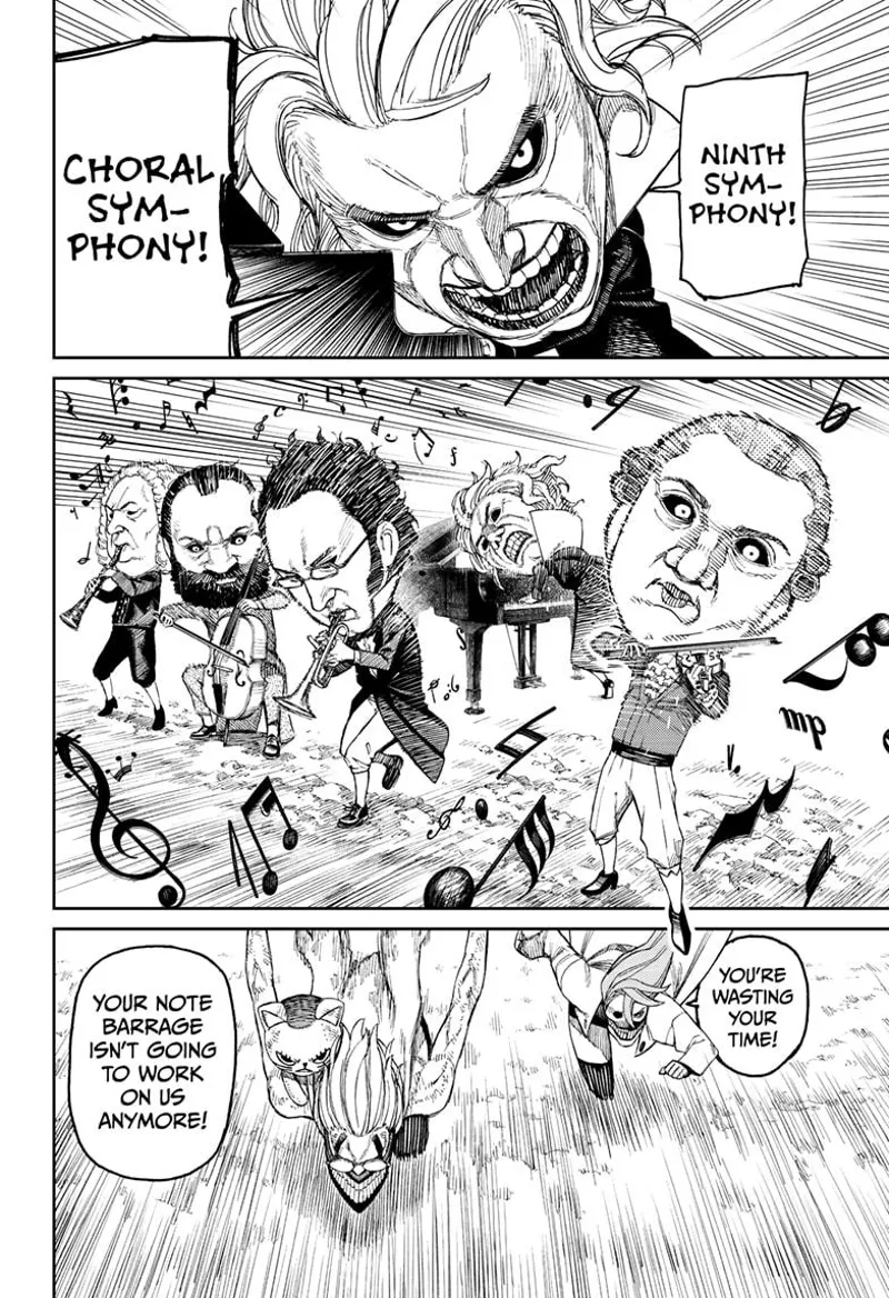 The piano guy attacks using "Ninth Symphony!" "Choral Symphony." The musical artist Yokais starts playing.