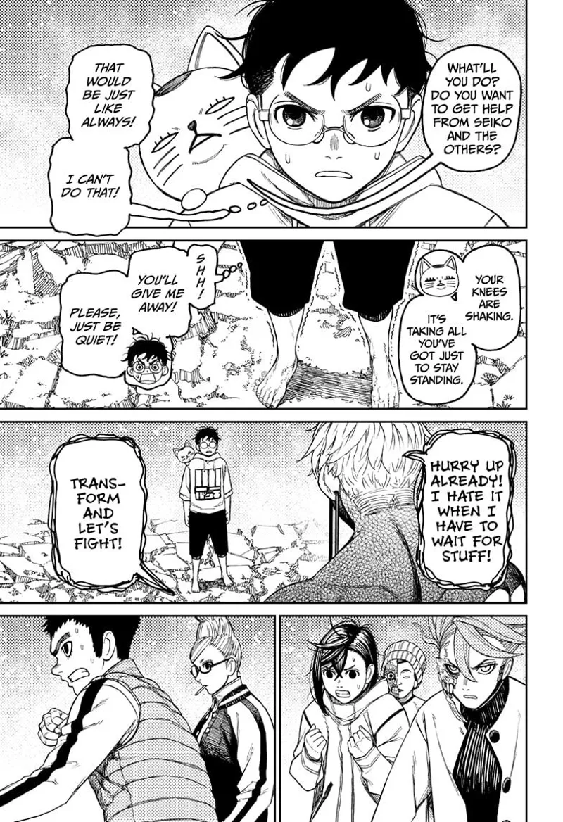 Turbo Granny asks Okarun about his next strategy. Evil Eye gets pissed waiting at Okarun's transformation.