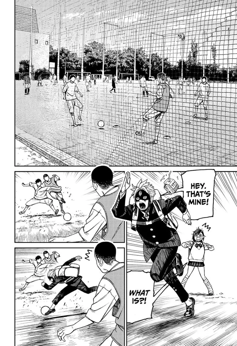 Evil Eye sees a ball and suddenly runs into it.