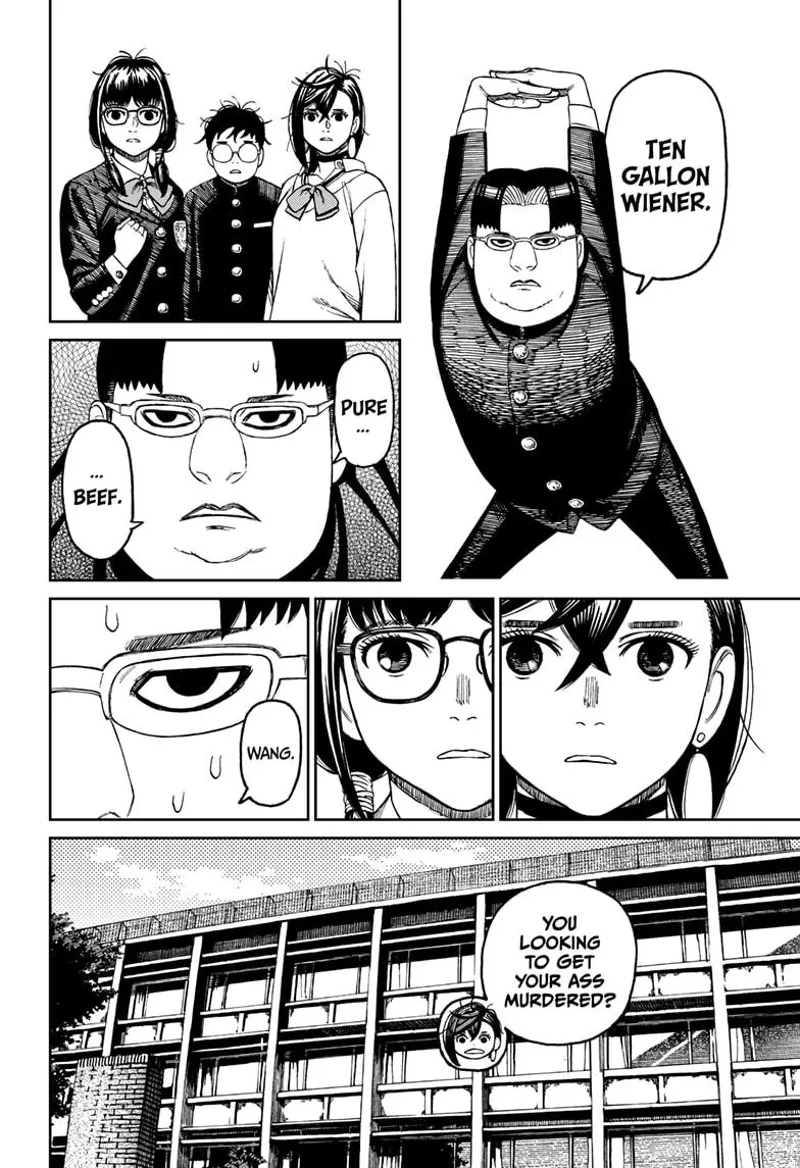 The male nerdy student tries to say something lewd to Momo. She gets pissed.