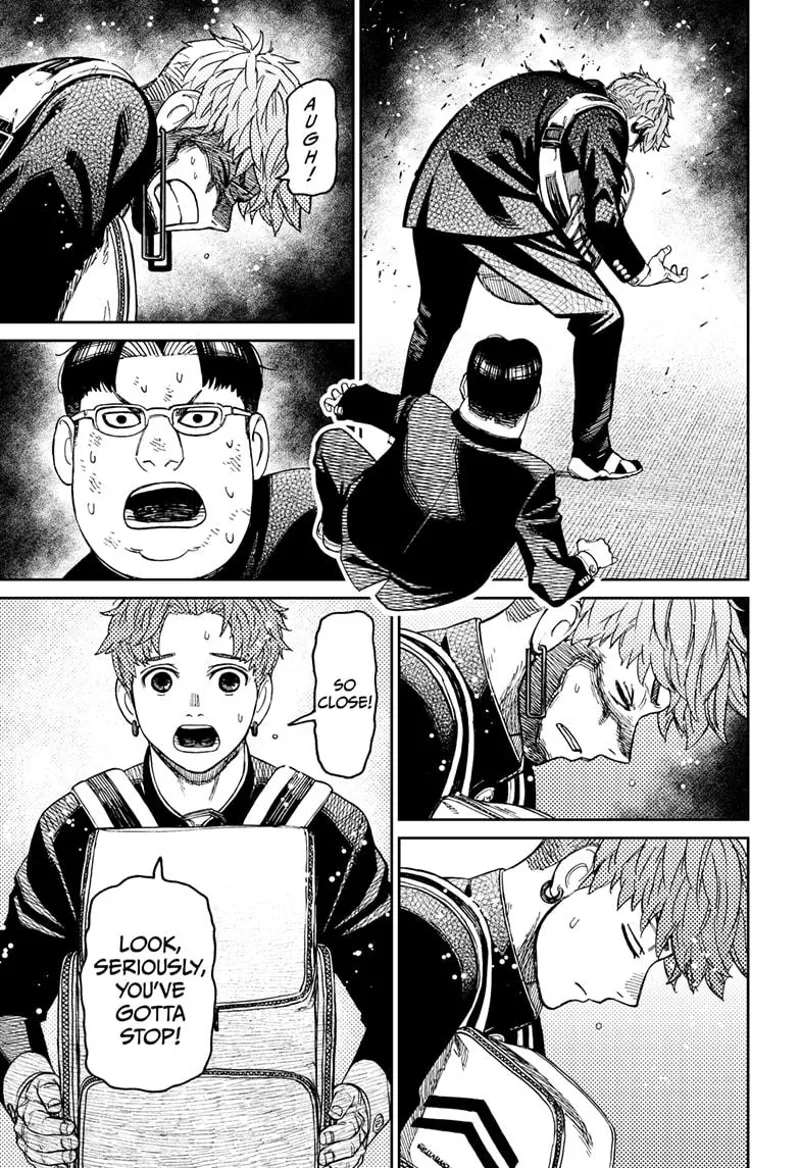 Pervy guy watches Jiji, who's about to morph, but he turns back to normal.