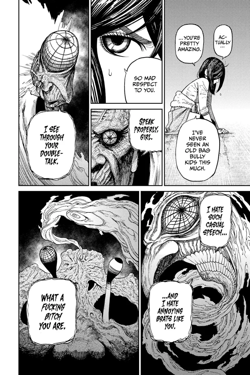 Momo gets up and tells Turbo Granny she's bullying them so much. Turbo Granny possesses the giant crab.