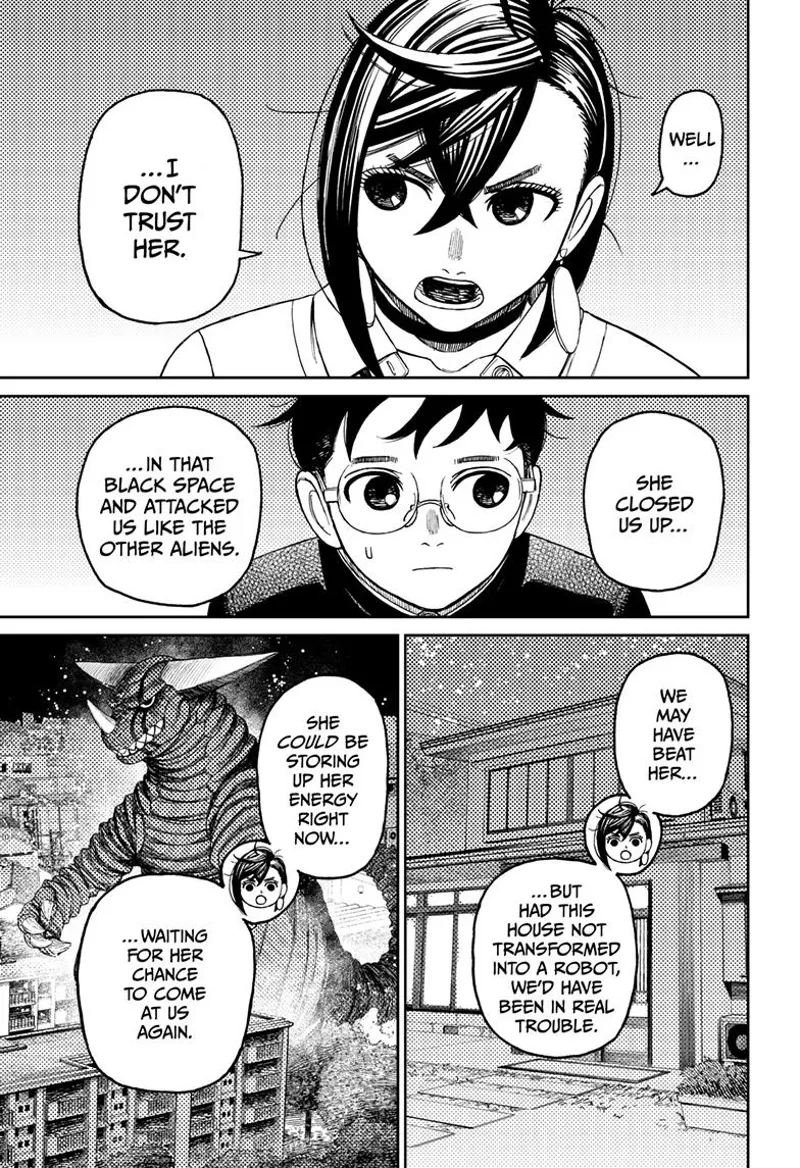 Momo reveals she doesn't trust Vamola, especially since she tried to defeat them using her Kaiju suit.