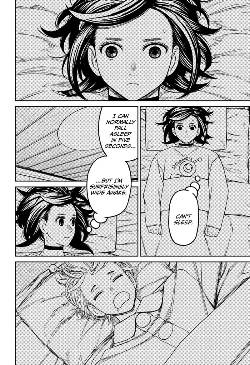 Momo is in her bed and finds herself unable to sleep. Vamola is fast asleep.