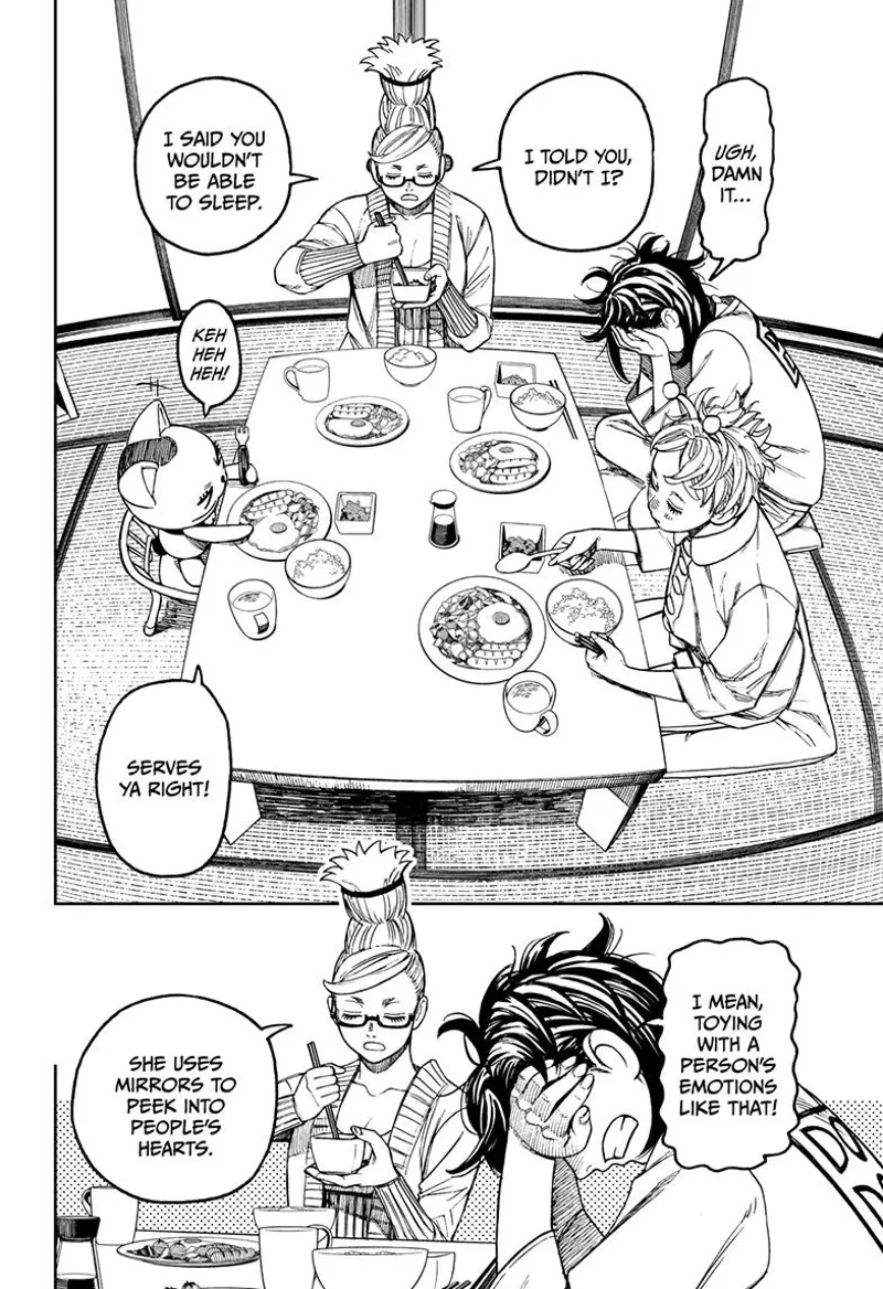 Momo puts her hand to his face after being unable to sleep, and Reiko Kashima toying with her heart last night.