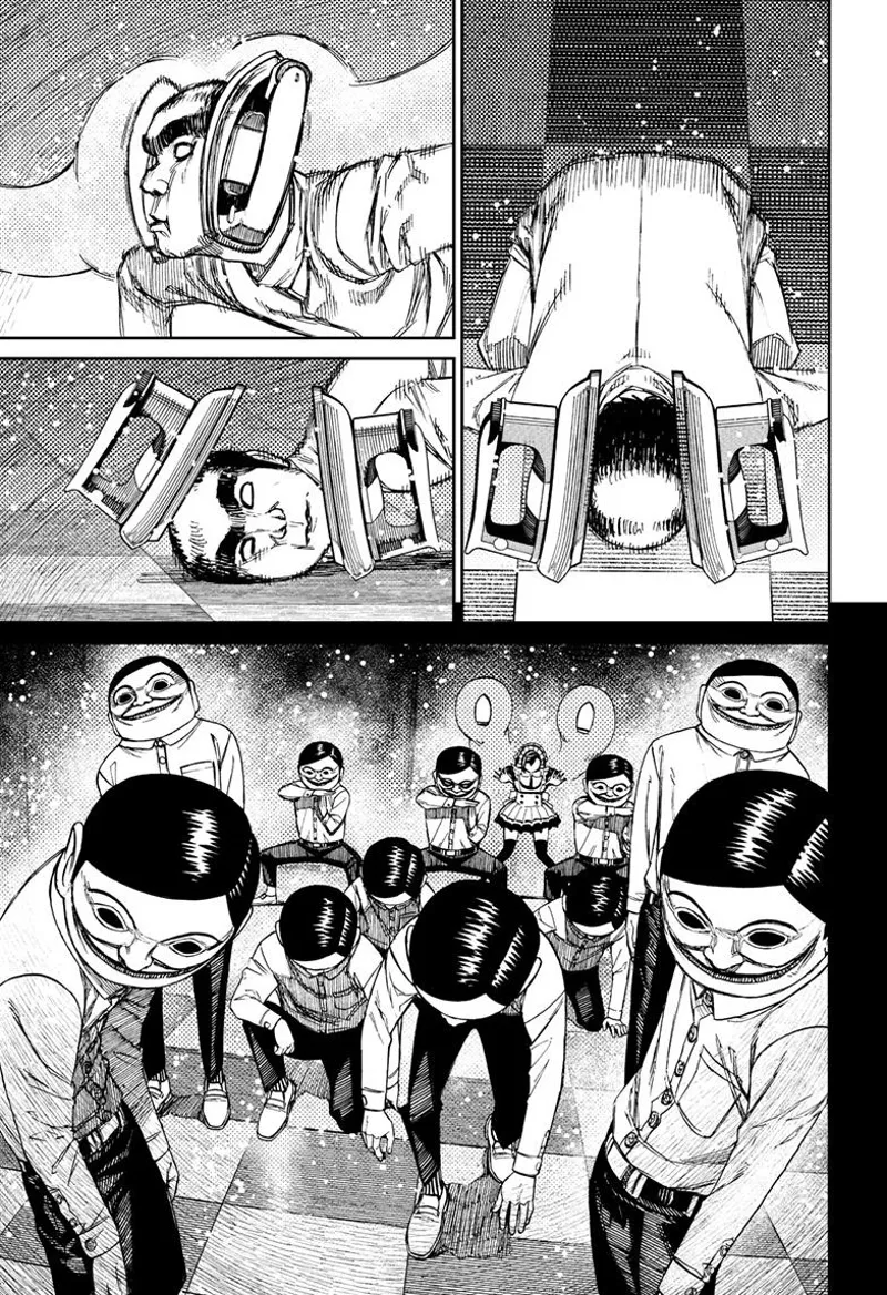 Momo attacks more creepy men with an iron smack, and they transform into Serpoians.