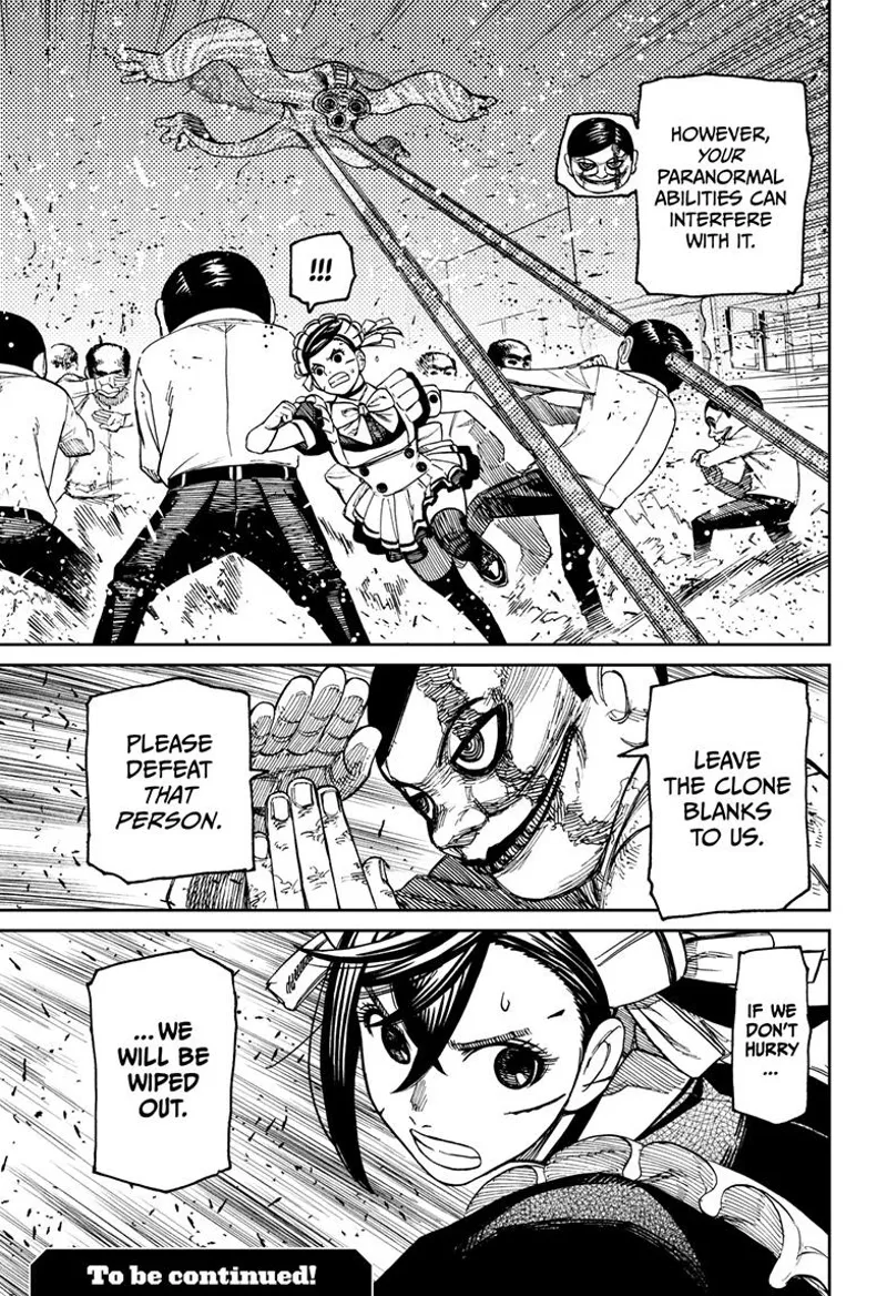 The Serpoian tells Momo to defeat the dimensional enemy as they handle the clones, or they will get wiped out.