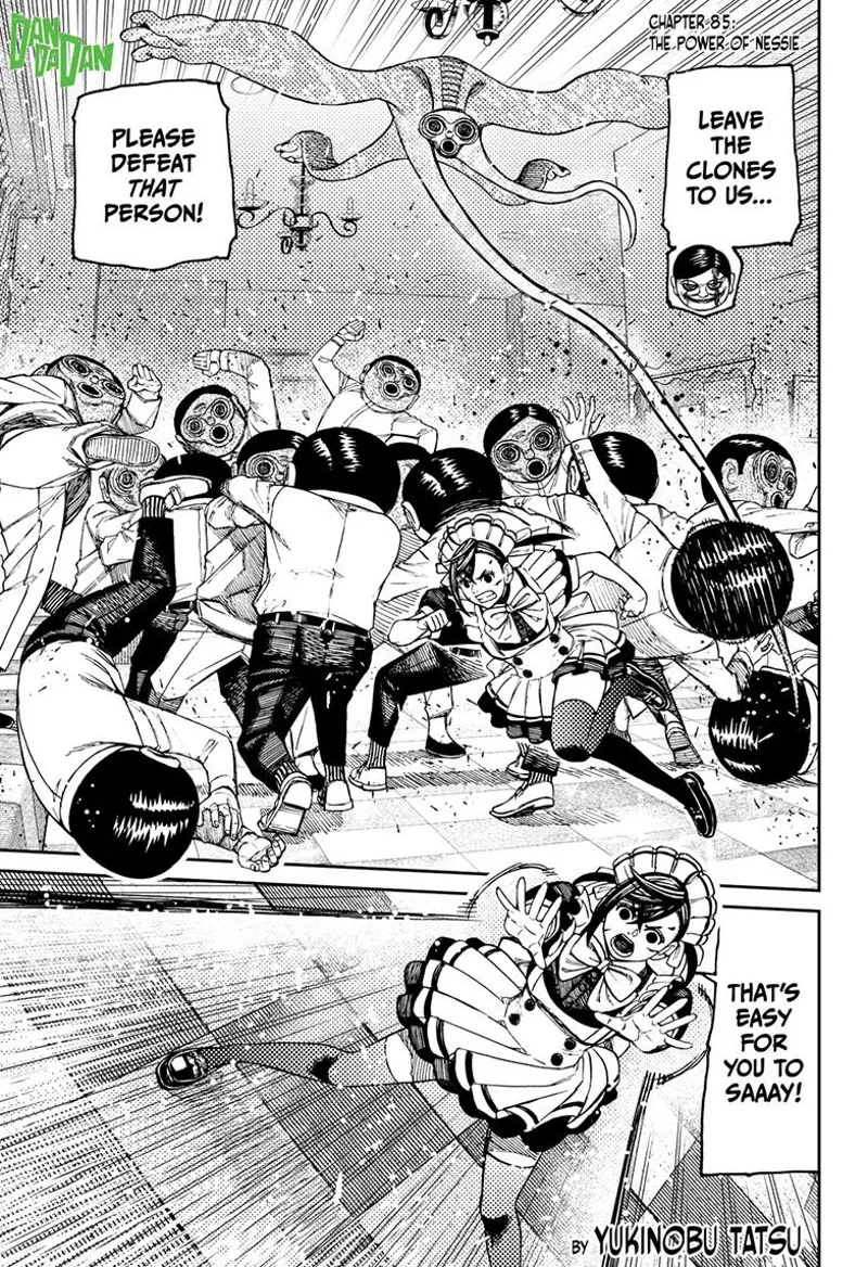 Momo dodges the dimensional alien's attack amidst the rumble.