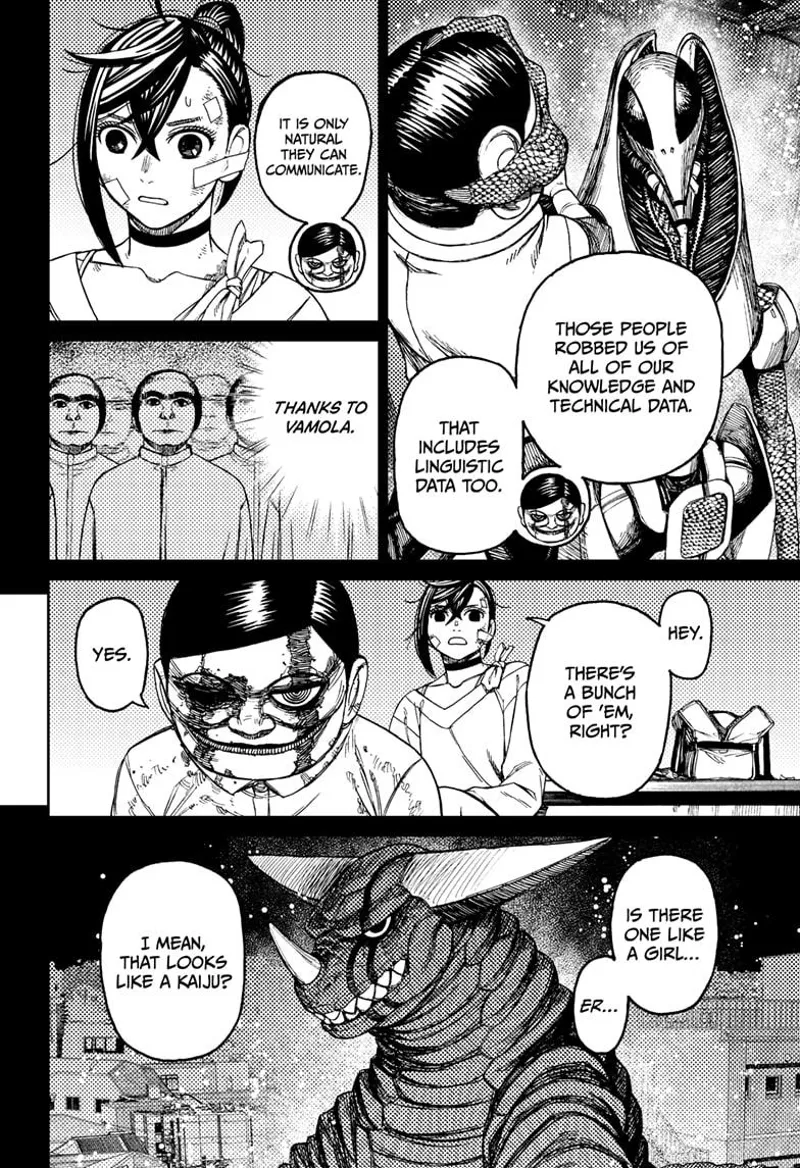 The scar-faced Serpoian recalls when the alien attacked them and robbed them of their knowledge and data.