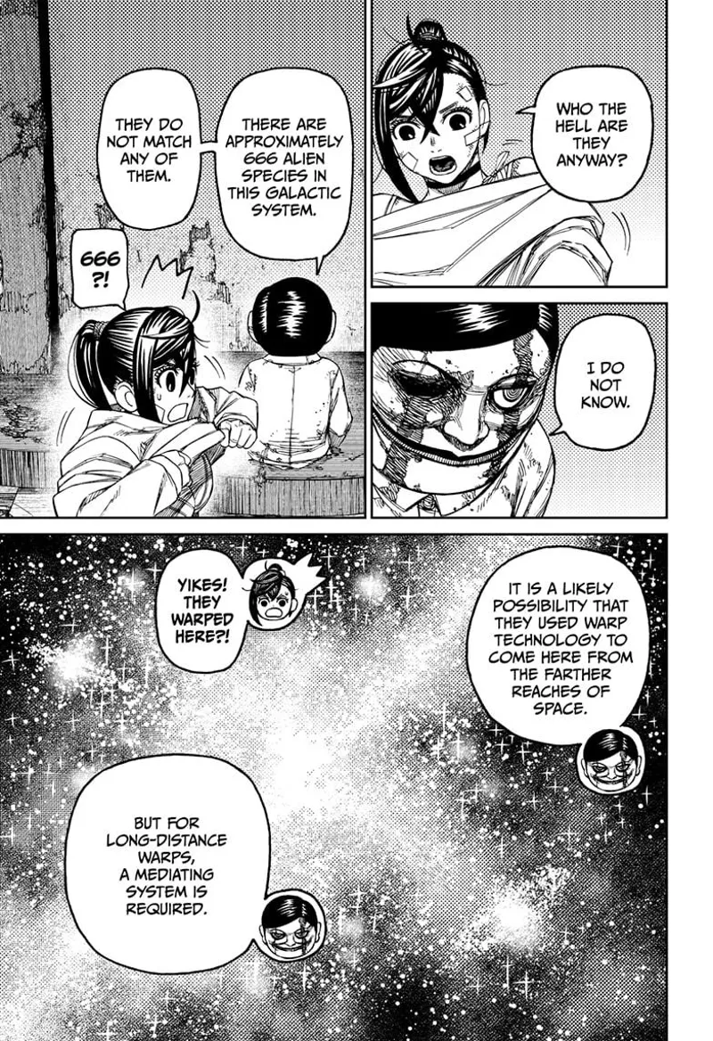 The scar-faced Serpoian says the enemy must come from a different galaxy because he doesn't know them.