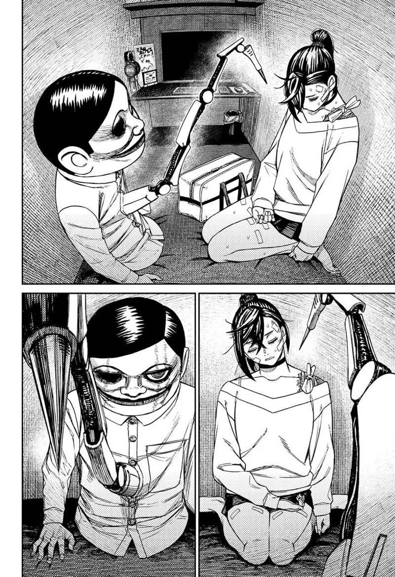 The Serpoian prepares to pierce Momo with his pointed apparatus.