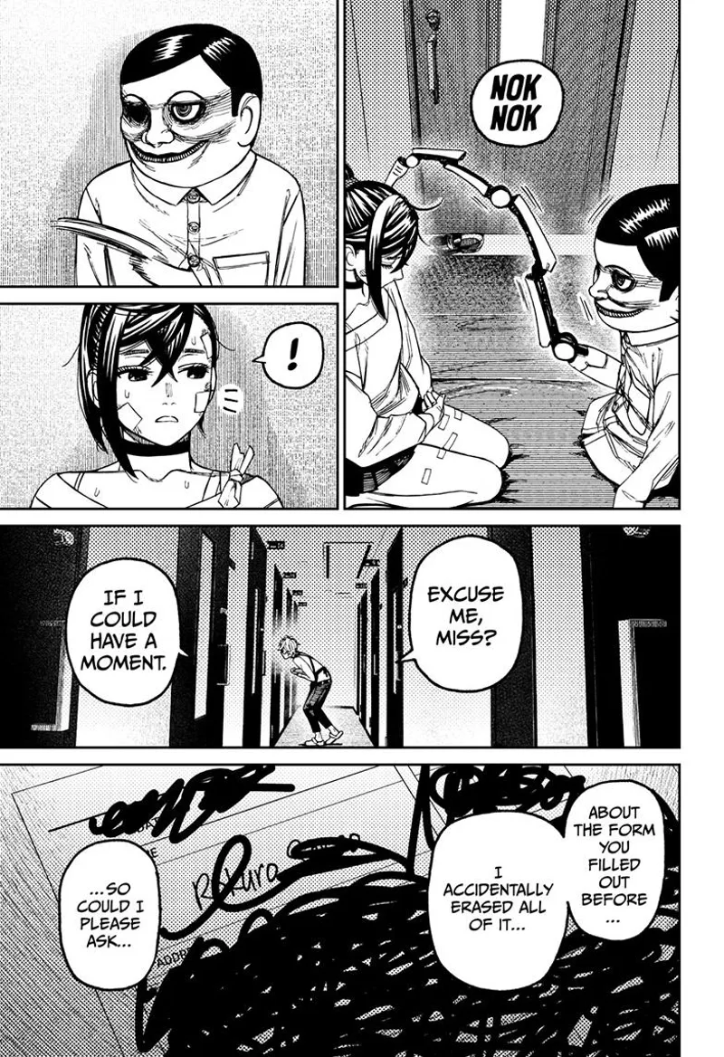 The Serpoian quickly retracts his weapon after hearing a knock on the door.