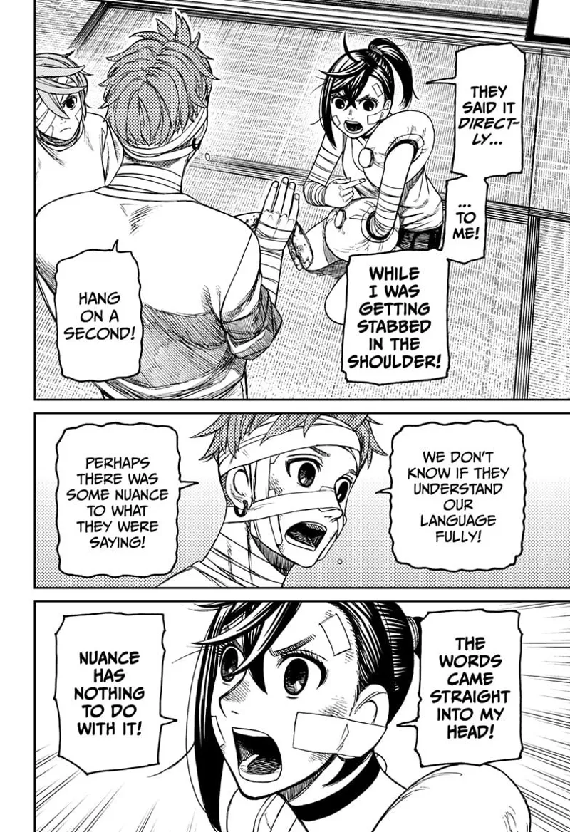 Momo argues to Jiji that Vamola is a spy. Jiji is unsure.