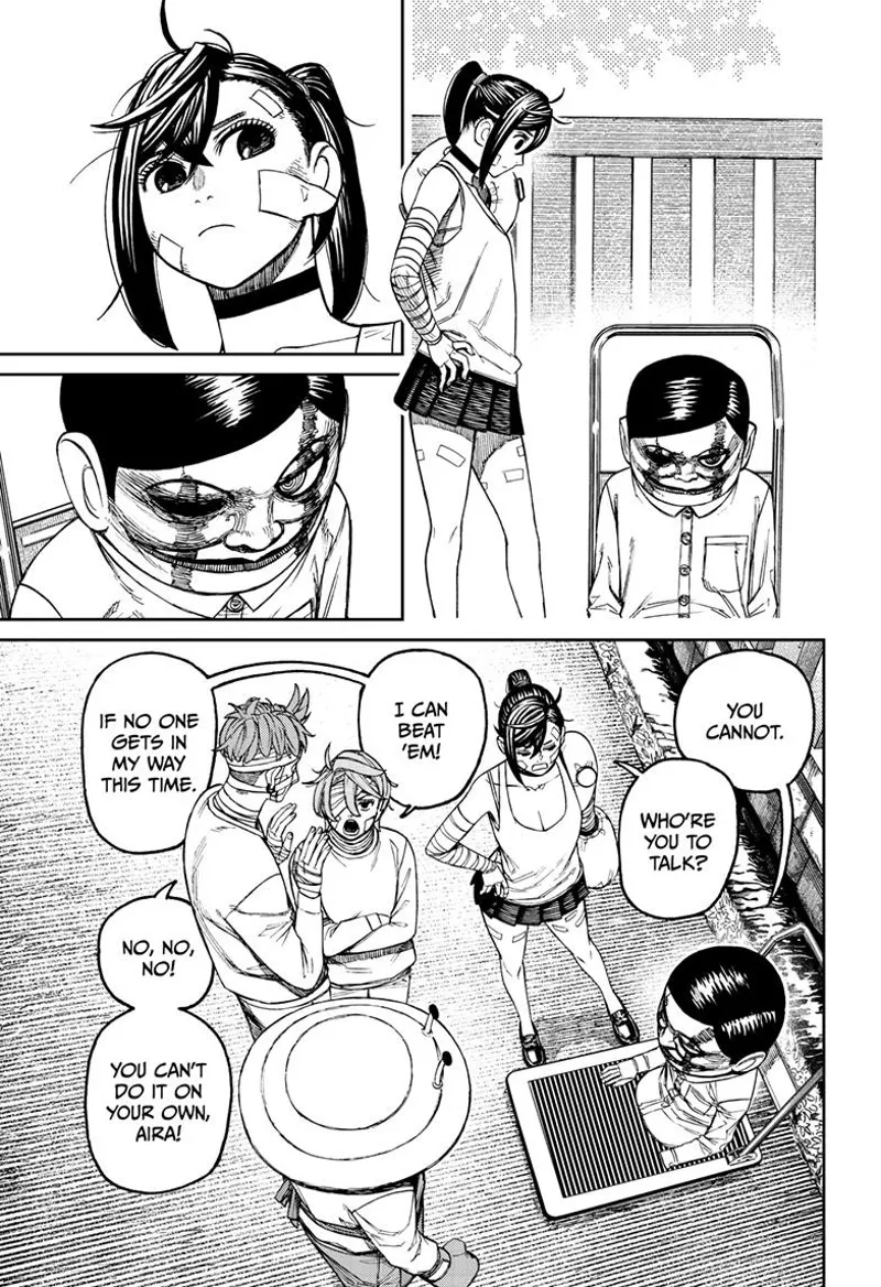 They start arguing about whether they can beat the enemies or not.