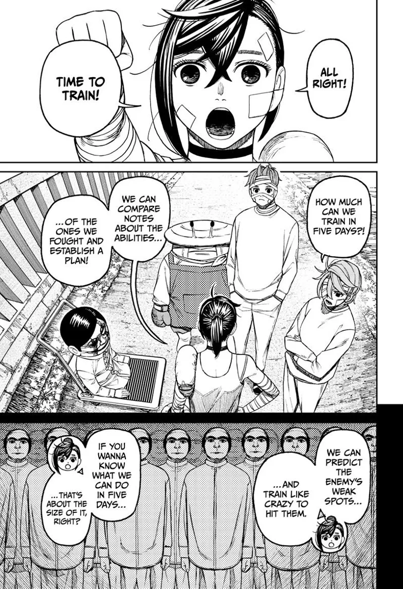 Momo suggests they should train and formulate a plan for defeating the enemies based on what they know.