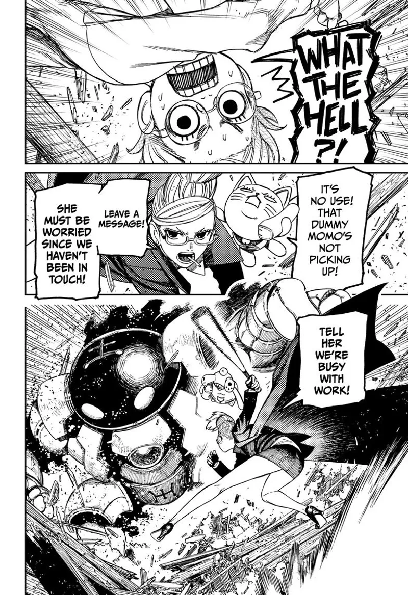 Momo is shocked to see Grandma fighting an alien. Turbo Granny says Momo is not picking up.