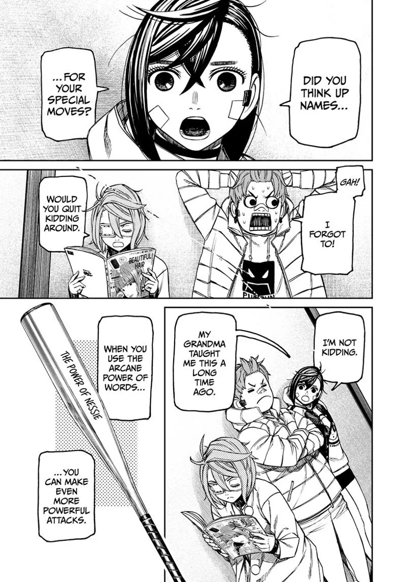 Momo asks them to name their special moves to make them stronger. Aira reads a magazine.