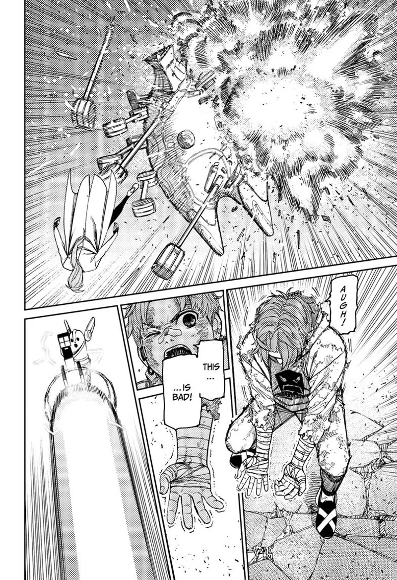 The alien explodes, freeing cursed Aira. Jiji's hand shivers, and the sniper fires at him.
