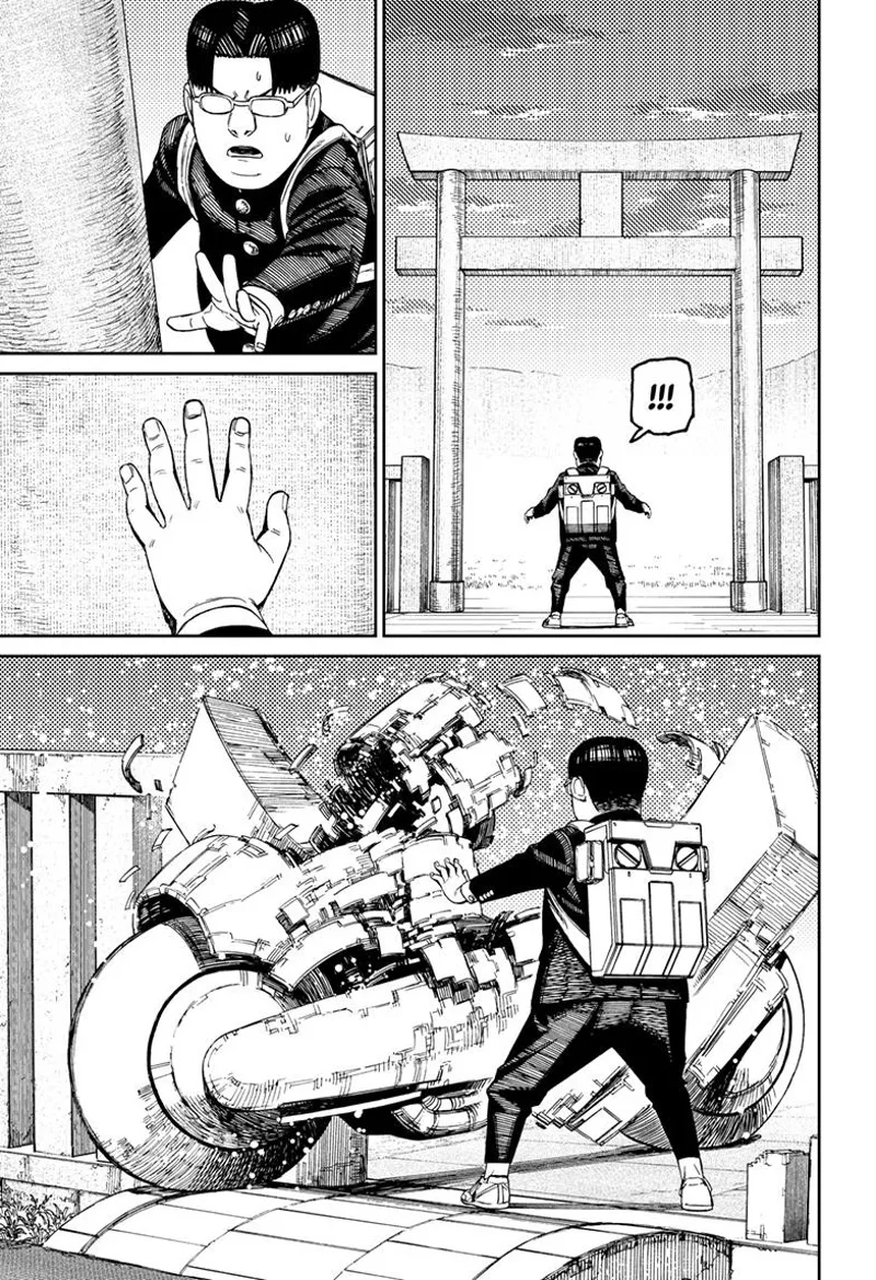 Kinta grabs the gate and transforms it into a cool motorcycle.